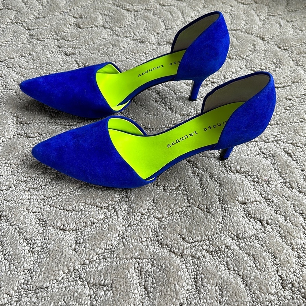 Chinese Laundry Women’s Blue Heels Velvet Size 8.5